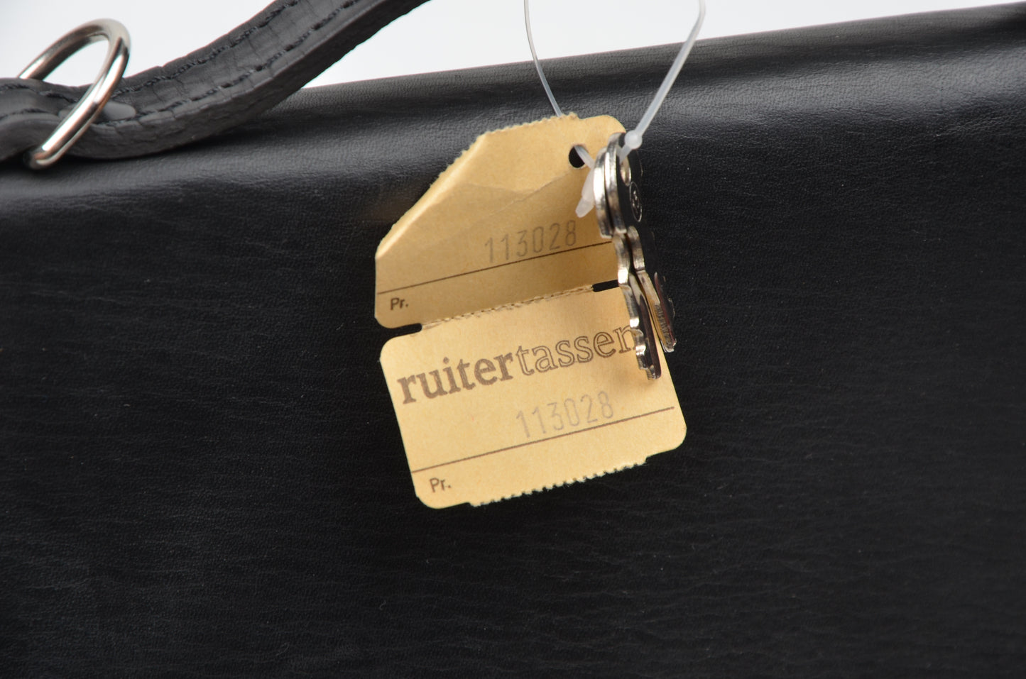 Ruitertassen Leather Briefcase/Shoulder Bag - Black