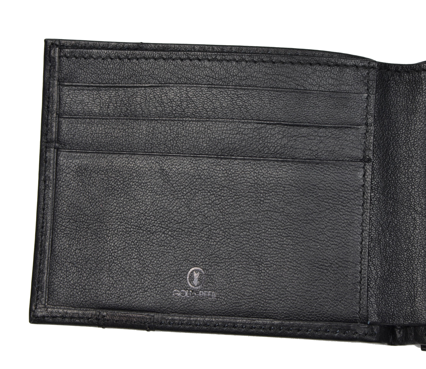 Goldpfeil Double-Sided Leather Wallet & Money Clip - Black
