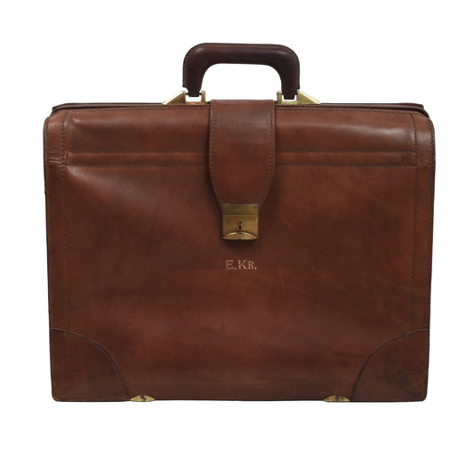 Vintage Renwick Harness Leather Briefcase - Brown