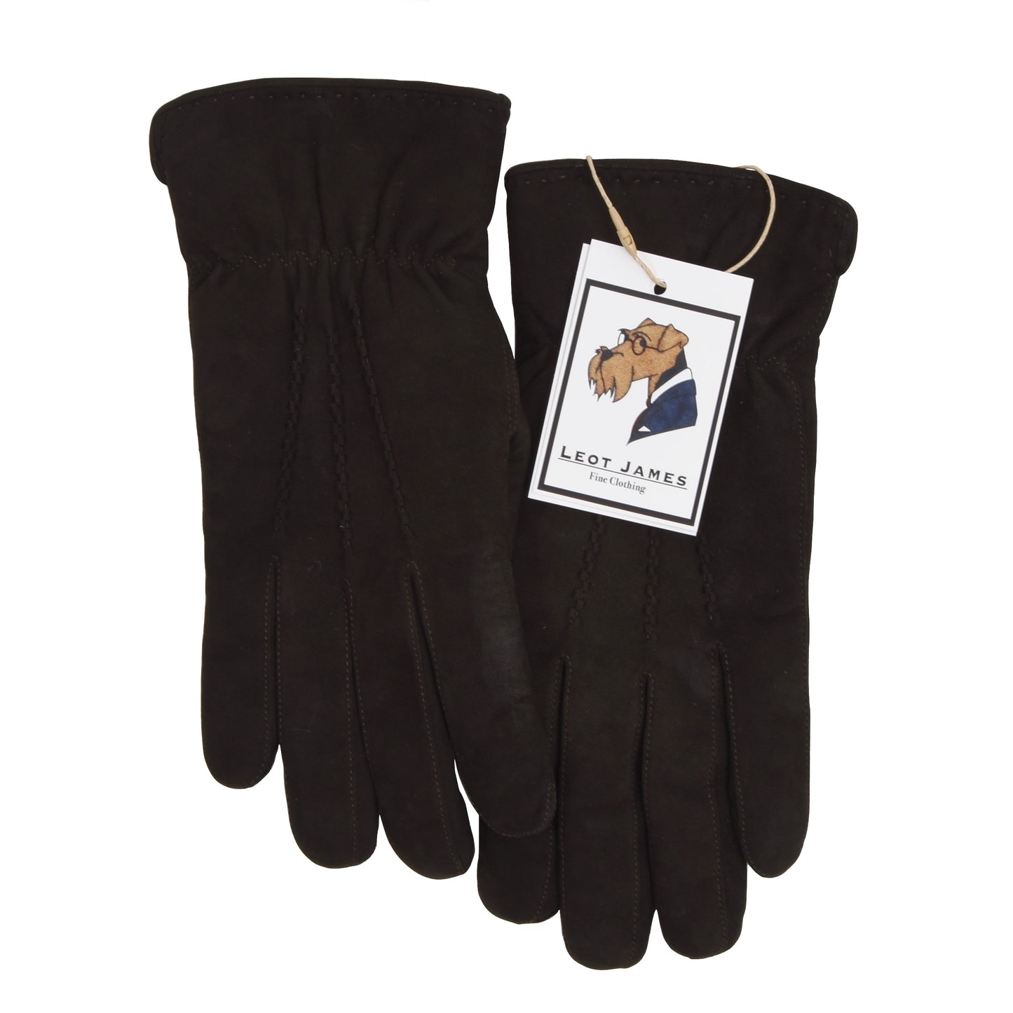 RIKA Wien Curly Shearling Gloves Size 8.5 - Chocolate Brown
