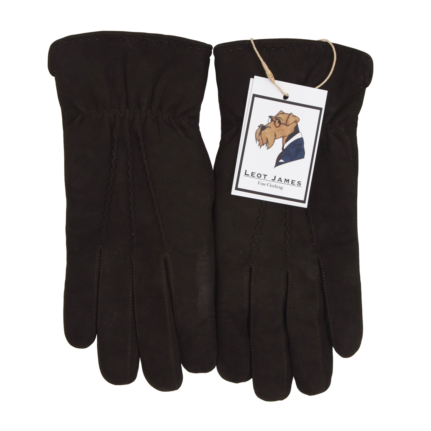 RIKA Wien Curly Shearling Gloves Size 8.5 - Chocolate Brown