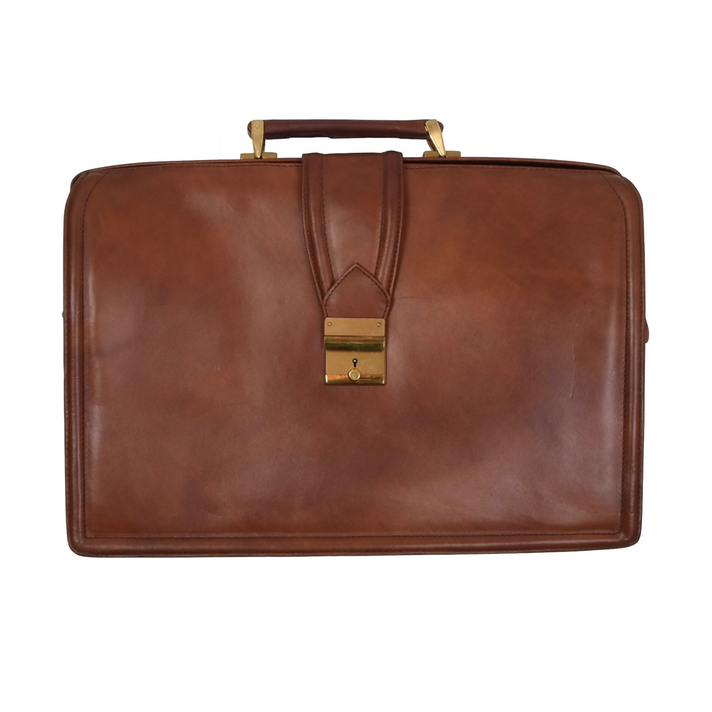 Scheffel Lederwaren Leather Briefcase - Cognac Brown