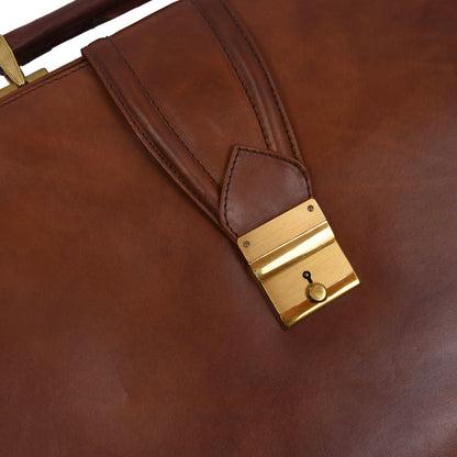 Scheffel Lederwaren Leather Briefcase - Cognac Brown