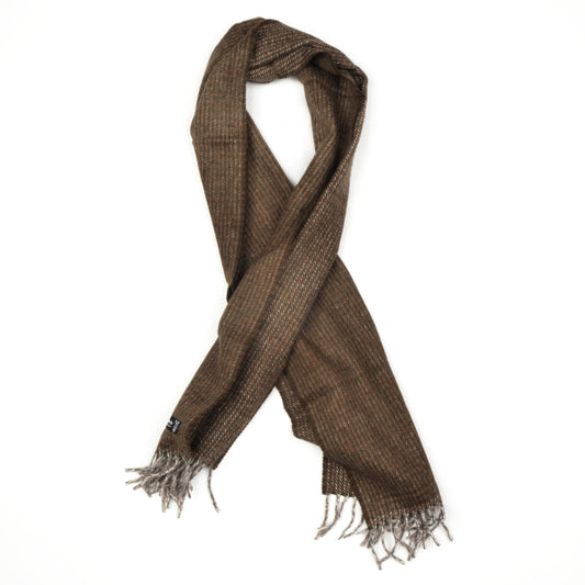 Cashmere Striped Scarf by - Green & Brown