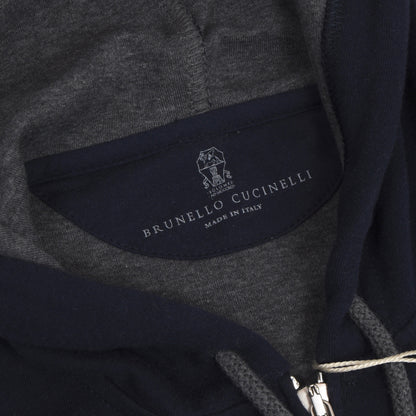 NWT Brunello Cucinelli Hoodie Size M - Navy Blue