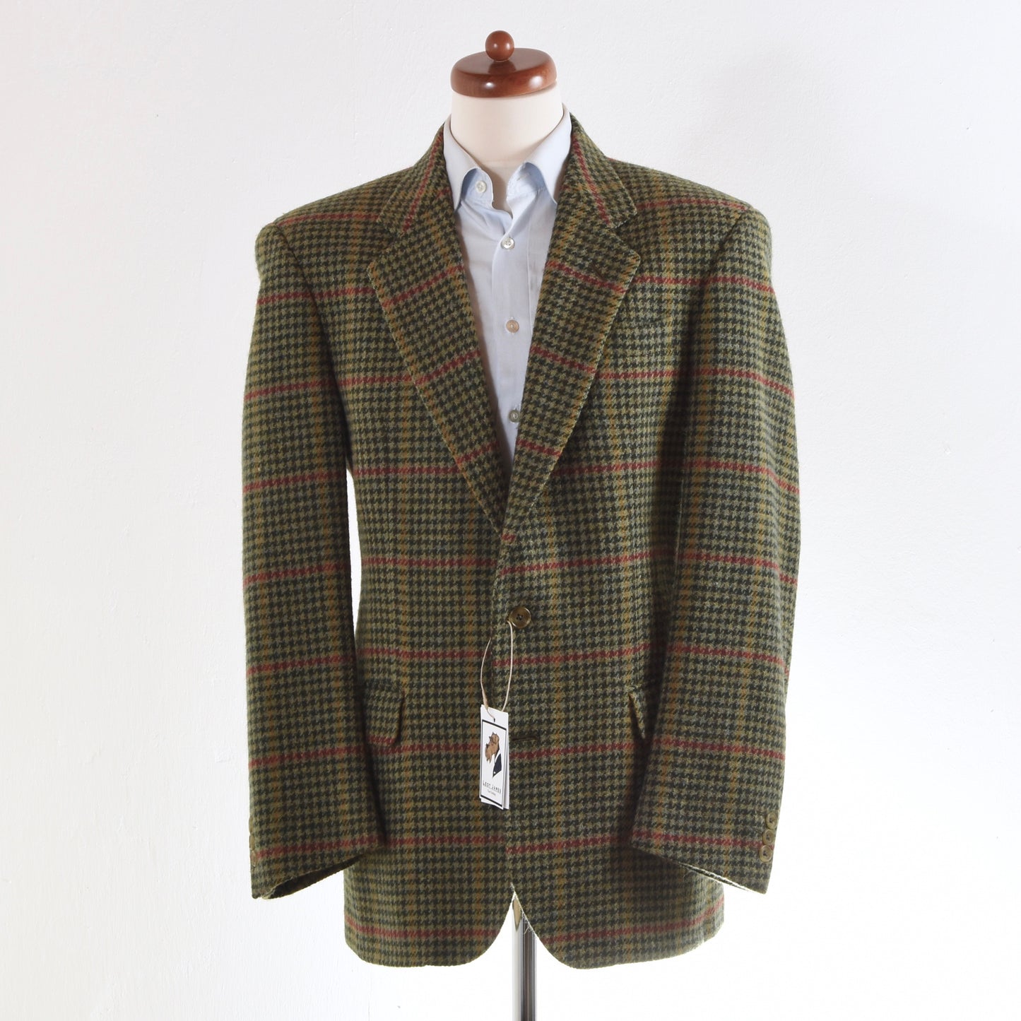 DAKS Tweed Jacket Size 58 - Green Houndstooth
