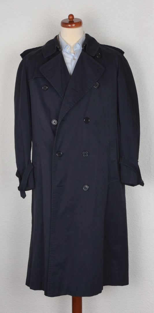 Vintage Burberry Double-Breasted Trench Size 48 Long - Navy