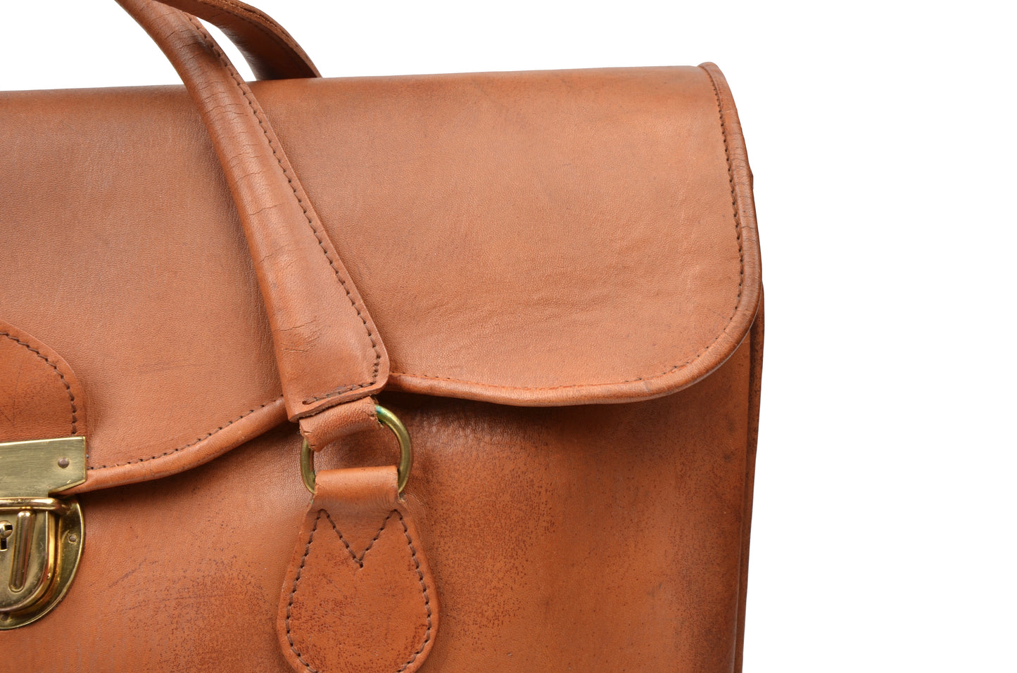 Vintage Leather Weekender Bag - Tan