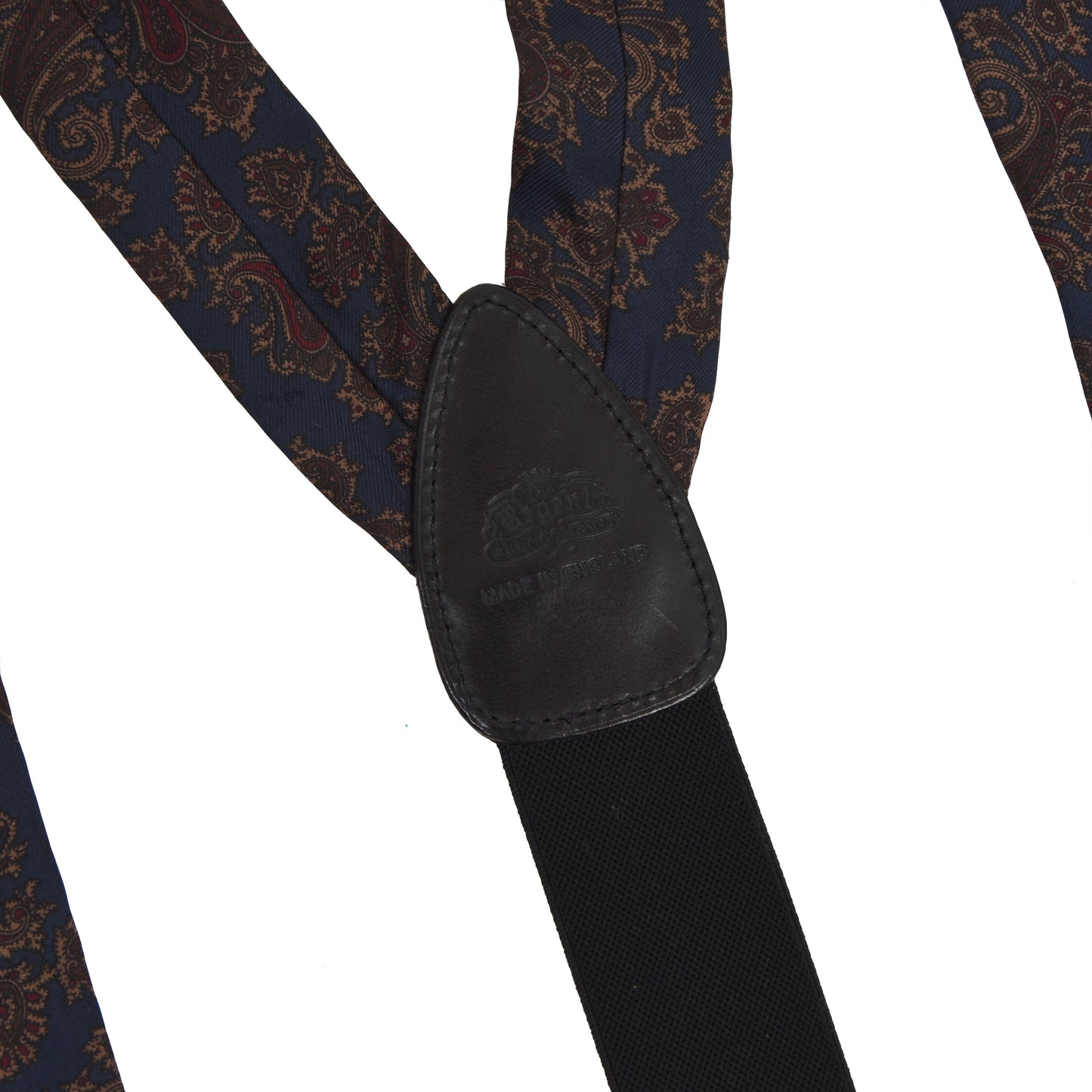 Regent Belt Company Silk Braces/Suspenders - Navy Paisley