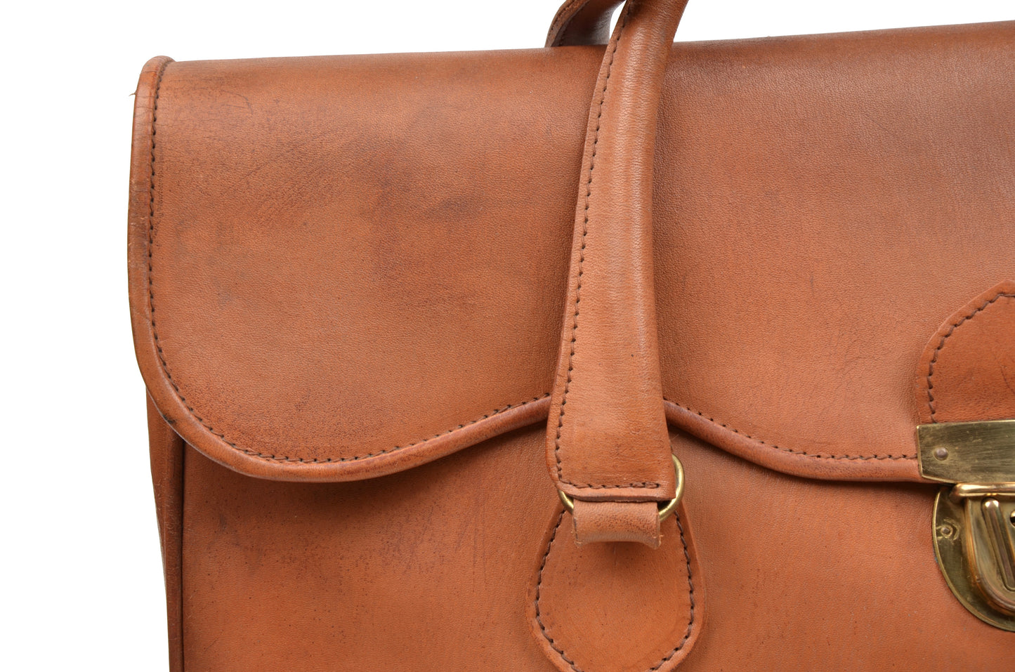 Vintage Leather Weekender Bag - Tan