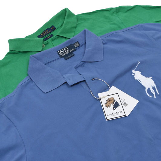 x2 Polo Ralph Lauren Polo Shirts Size XXL Custom Fit/Slim Fit - Blue & Green