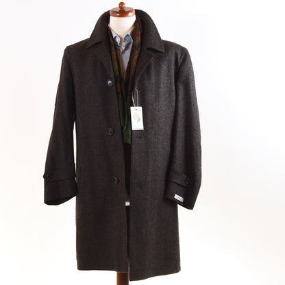 NEW Rene Albert Light Wool Overcoat Size 46 - Brown
