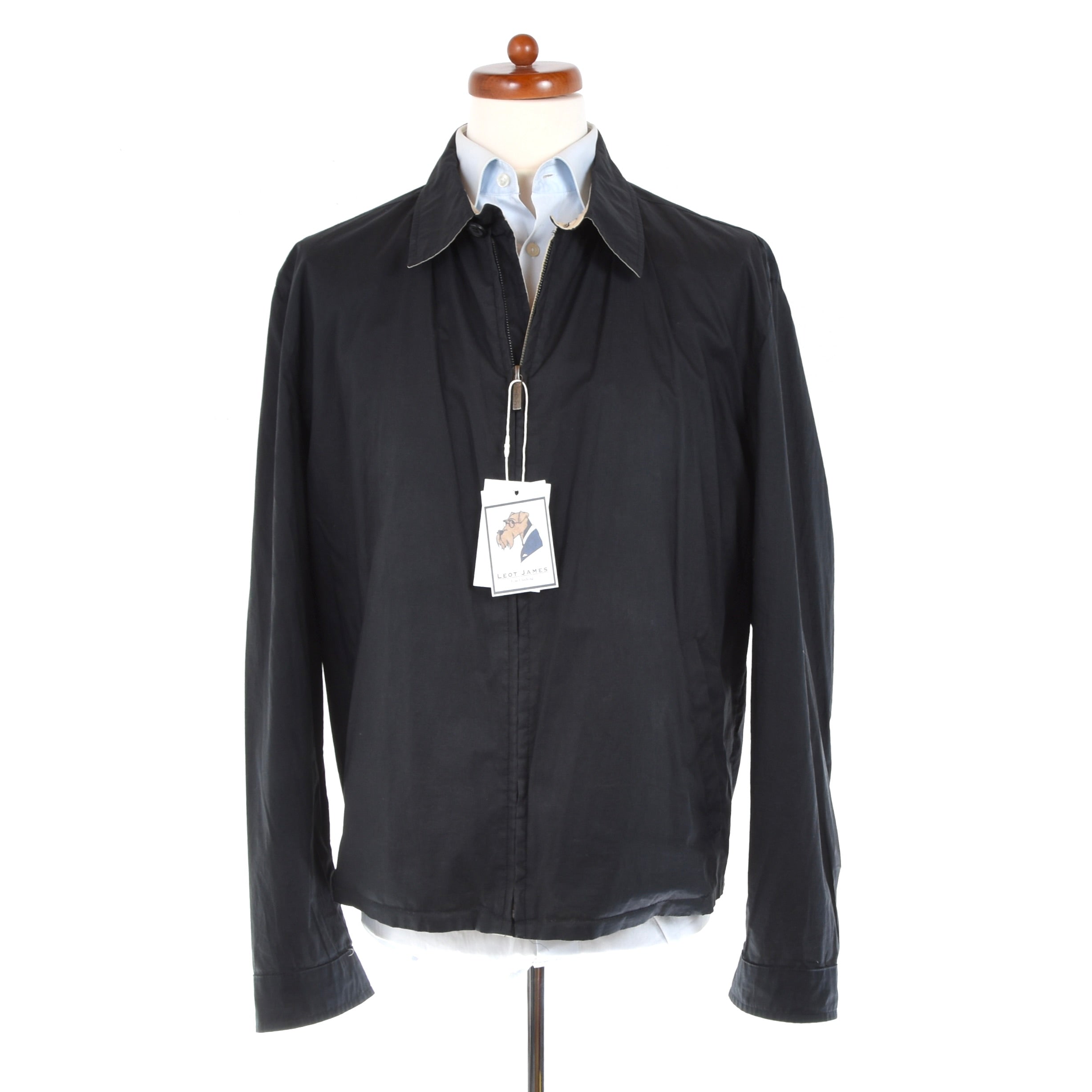 Ermenegildo Zegna Blouson Bomber Jacke Baumwolle GroBe 54 Schwarz Leot James