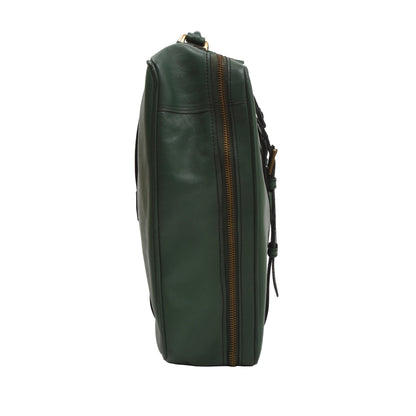 F. Schulz Wien Small Leather Suitcase - Green