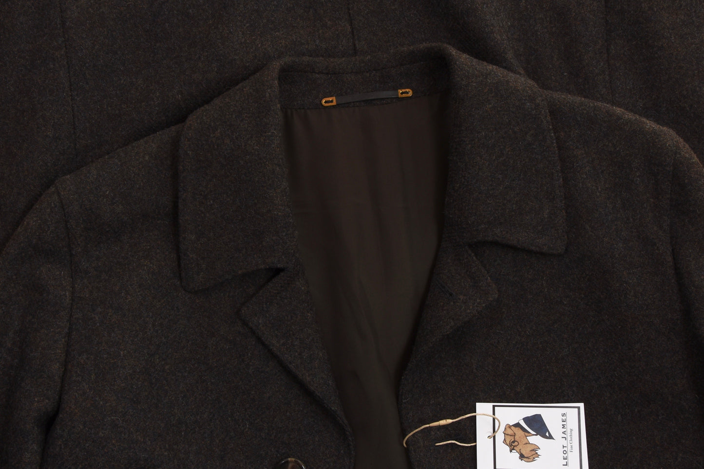 NEW Rene Albert Light Wool Overcoat Size 46 - Brown