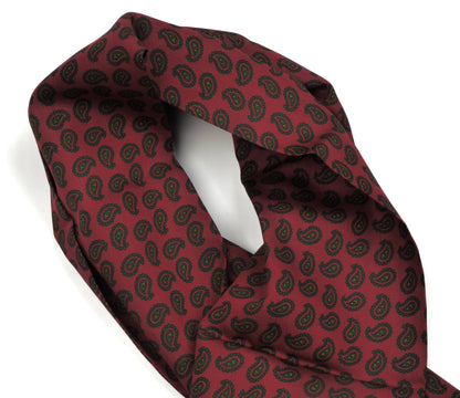 Wool & Silk Challis Paisley Dress Scarf - Bordeaux