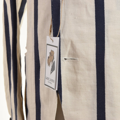 Etro Milano Linen/Cotton Boating Jacket Size 46 - Cream/Navy Blue