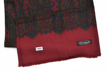 Laden Sie das Bild in den Galerie-Viewer, Challis Blumen-Paisley-Kleiderschal aus Wolle und Seide von PC Leschka - Rot