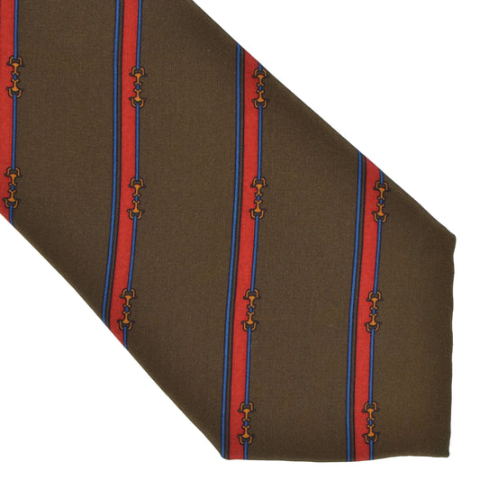 E. Braun & Co. Wien Equestrian Silk Tie - Olive