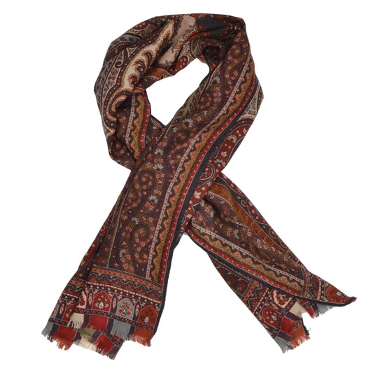 Etro Milano Aztec inspirierter Schal - Rot, Burgund, Orange