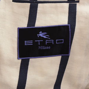 Etro Milano Leinen/Baumwolle Bootsjacke Größe 46 - Creme/Marineblau