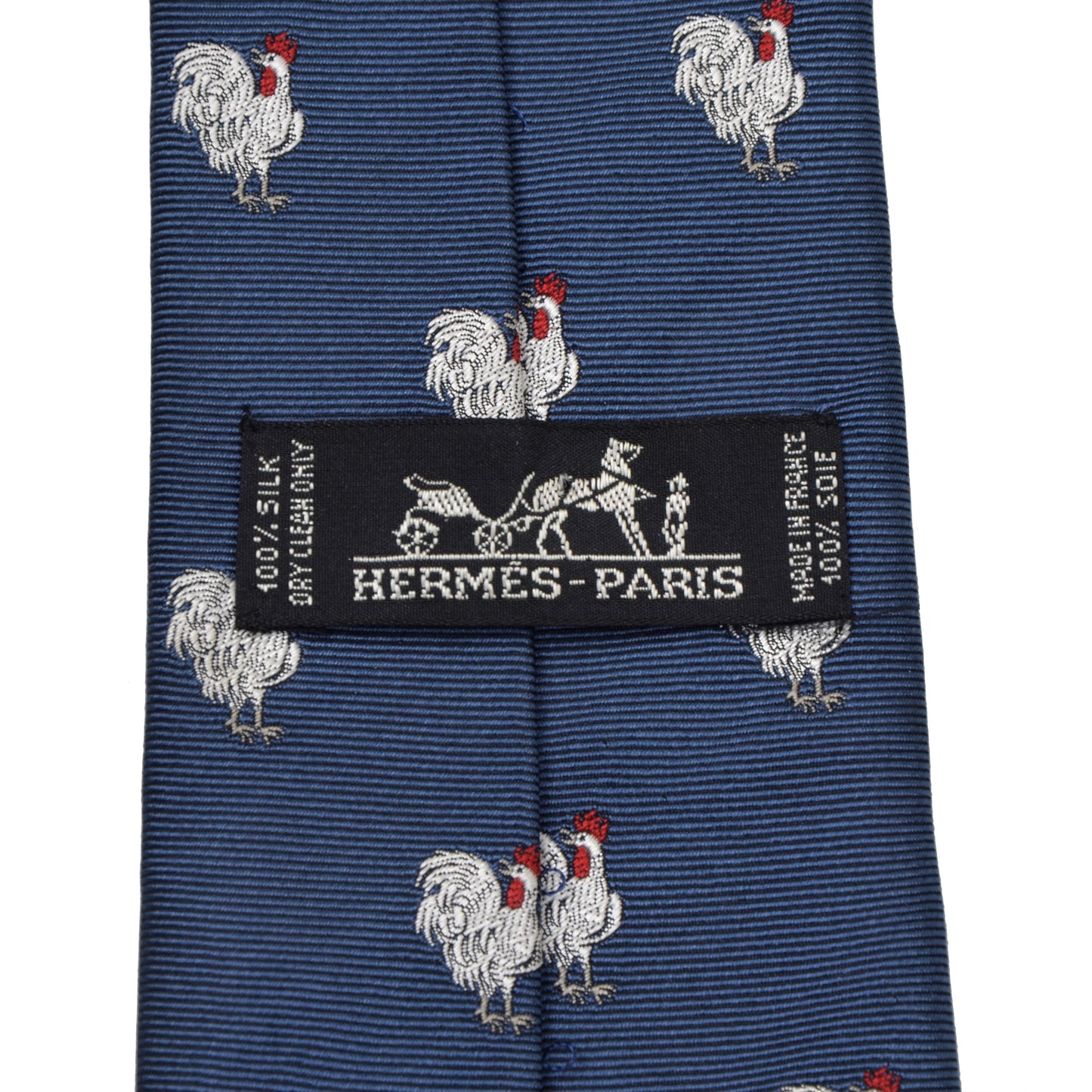 Hermès Paris Embroidered Silk Tie - Rooster