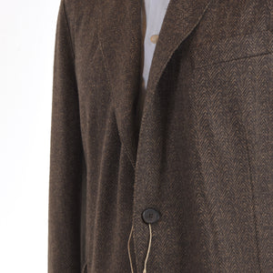 Eleventy Jacke aus unstrukturierter Baumwolle/Wolle Größe 54 – Fischgrat