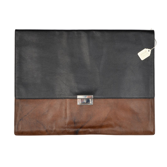 Goldpfeil Leather Document Holder - Black & Brown