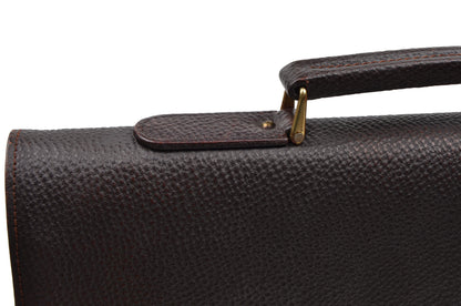 Scotch/Pebble Grain Leather Soft-Sided Briefcase - Brown