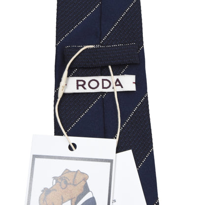 Roda Silk Tie - Navy Blue Stripe