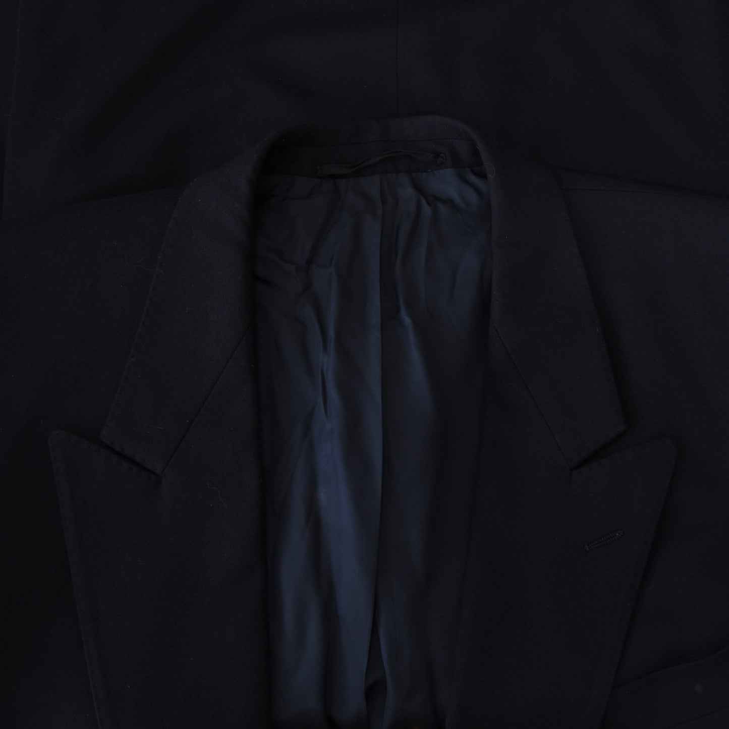 Bierkopf Wool Double-Breasted Peak Lapel Jacket - Navy Blue