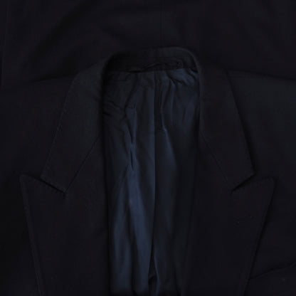 Bierkopf Wool Double-Breasted Peak Lapel Jacket - Navy Blue