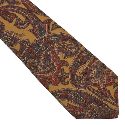 Maestro Ancient Madder Silk Tie - Mustard Paisley