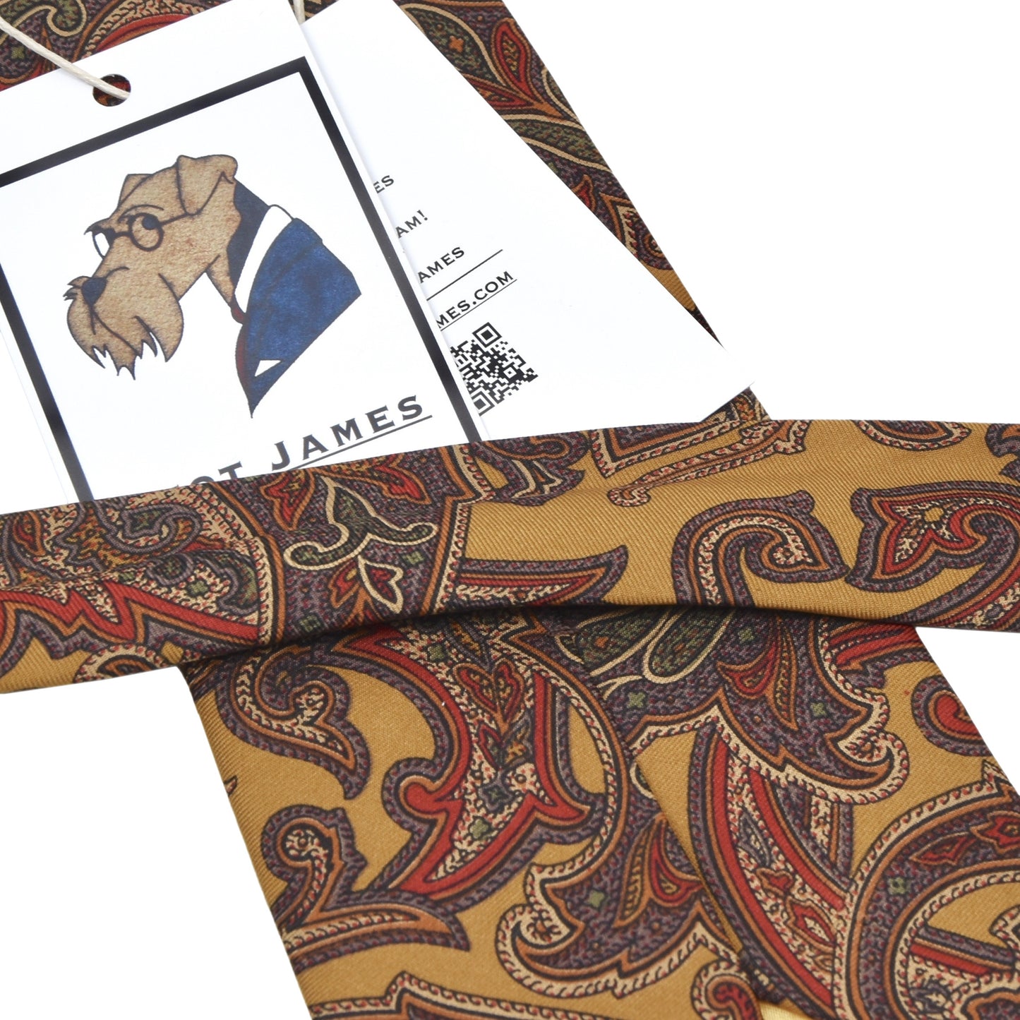 Maestro Ancient Madder Silk Tie - Mustard Paisley