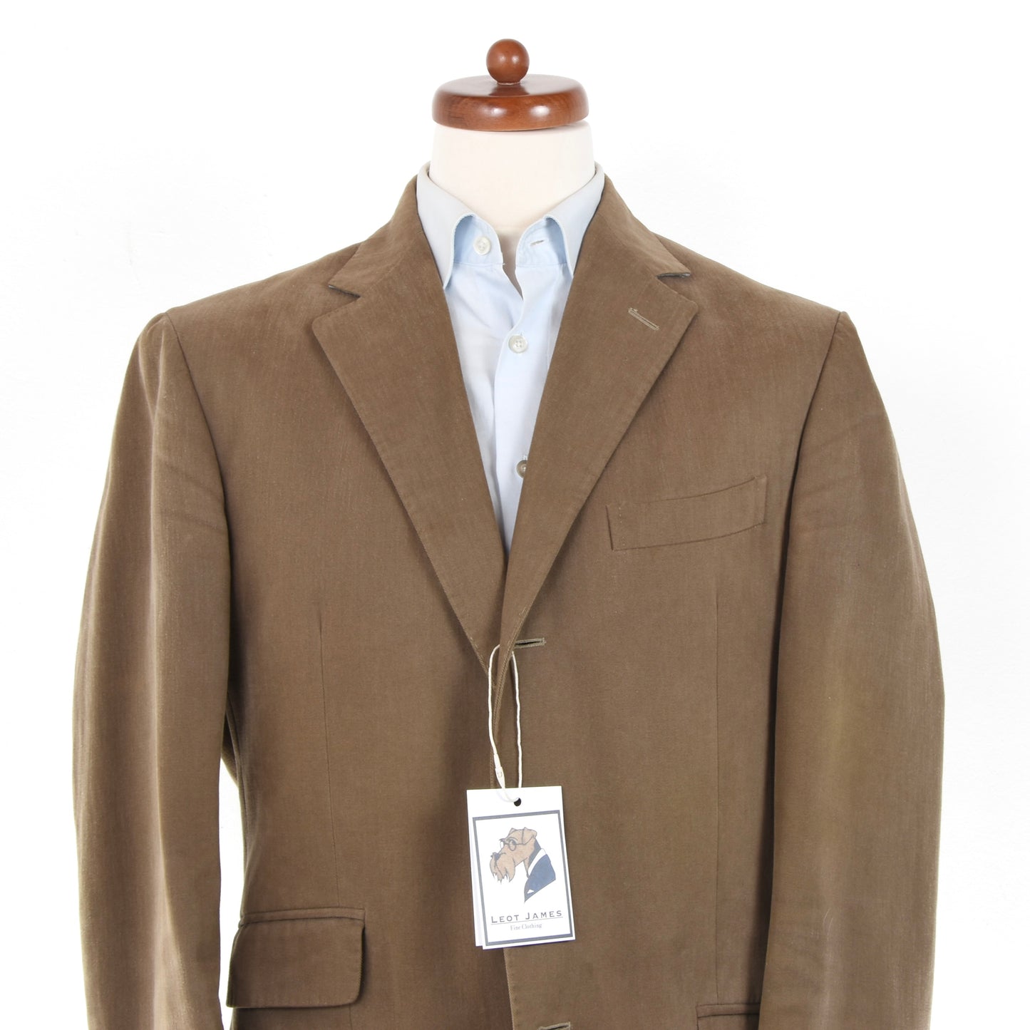 Boglioli Cotton Suit Size 52 Long DEFECT - Tan/Brown