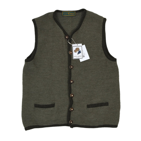 Kirrer Austria Wool Sweater Vest/Trachtenweste Size 54 - Green