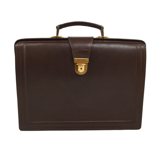 Classic Leather Briefcase - Brown