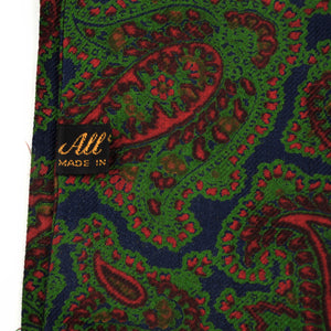 Challis-Kleiderschal aus Wolle - Blau, Grün und Rot