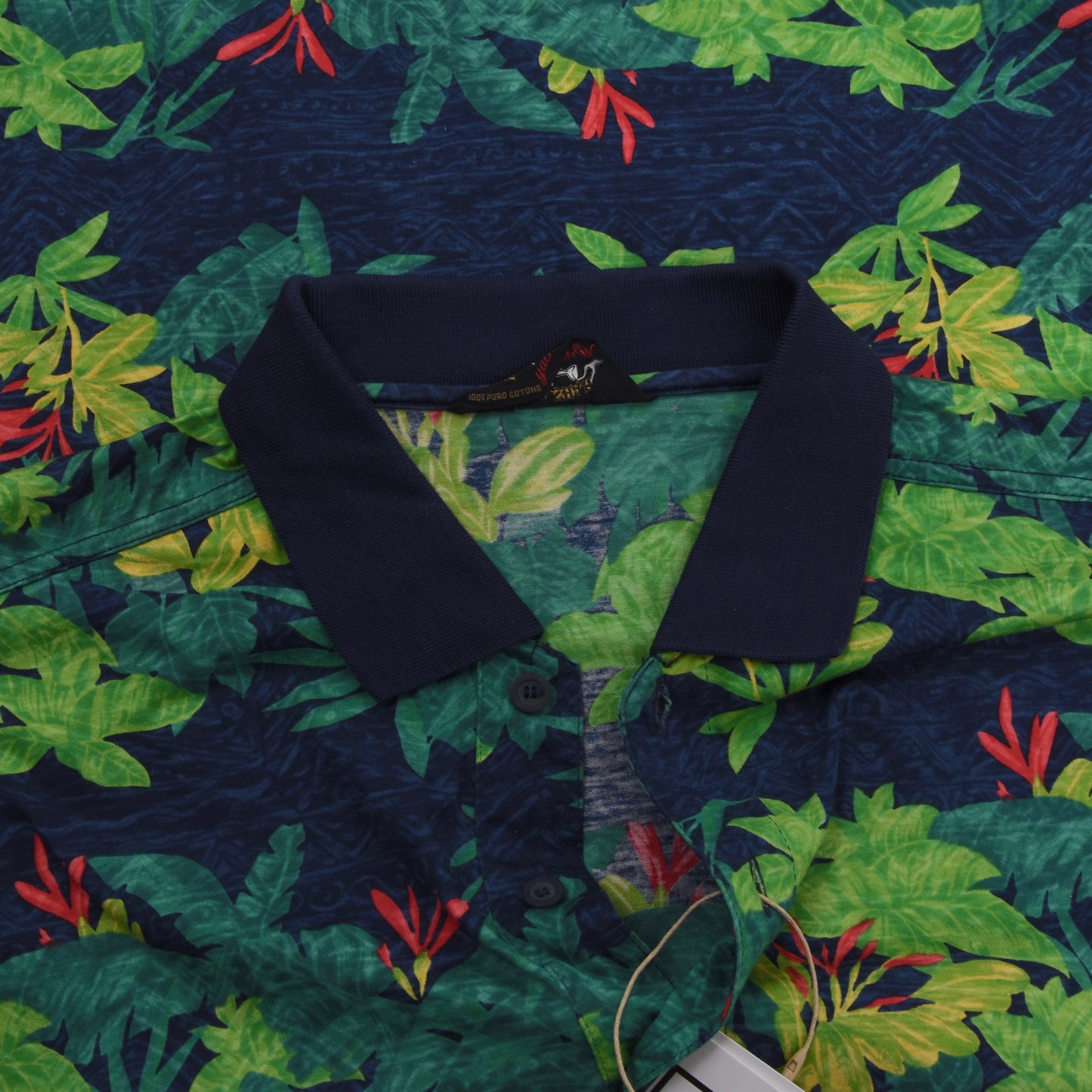 Paul & Shark Yachting Polo Shirt Size 4XL - Leaf Print