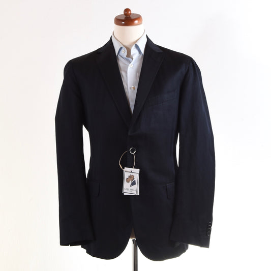 Z Zegna Linen/Silk Light Jacket Size 52 - Navy Blue