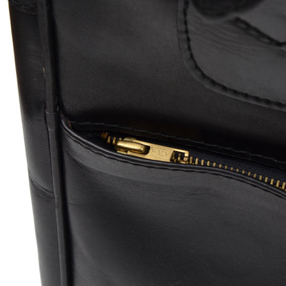 Crown's Club Kleiner Handgepäckkoffer aus Leder – Schwarz