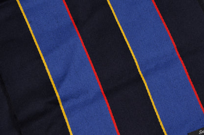 Wool Striped Scarf - Black & Blue