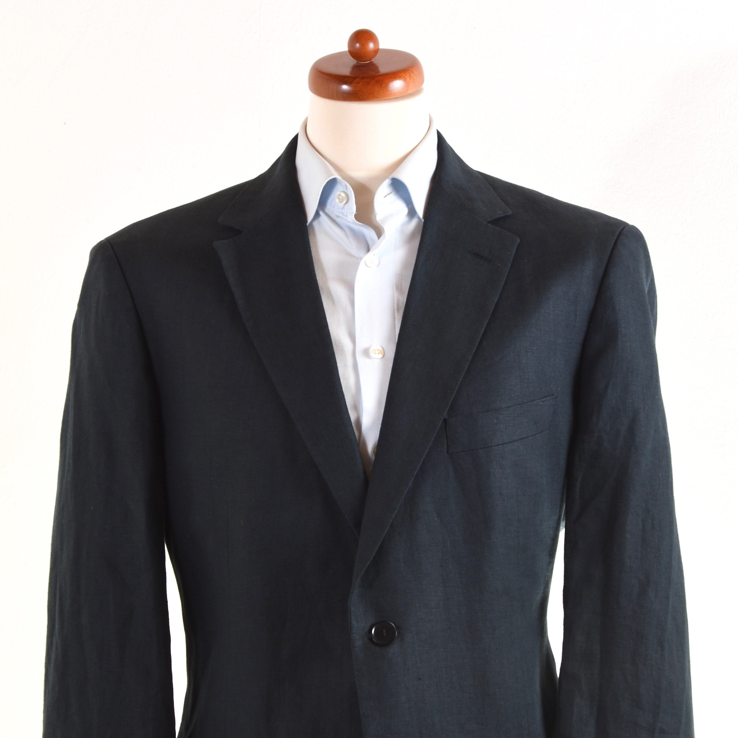 Hugo Boss Linen Jacket Size 54 Navy Blue Leot James