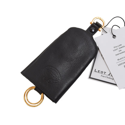 Giudi Leather Keychain/Wallet Case - Black