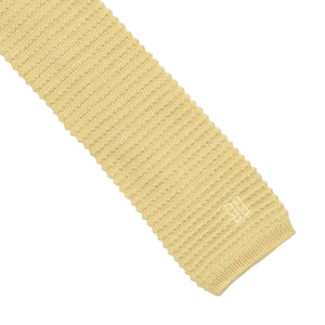DAKS London Strick-Krawatte aus Seide und Leinen – Gelb