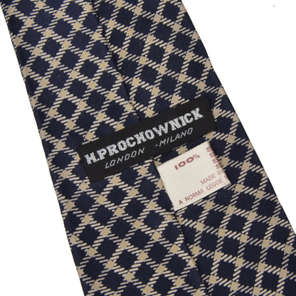Prochownick Basketweave Silk Tie - Navy & Beige
