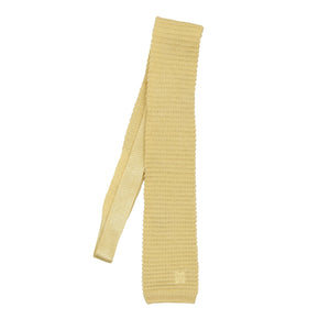 DAKS London Strick-Krawatte aus Seide und Leinen – Gelb
