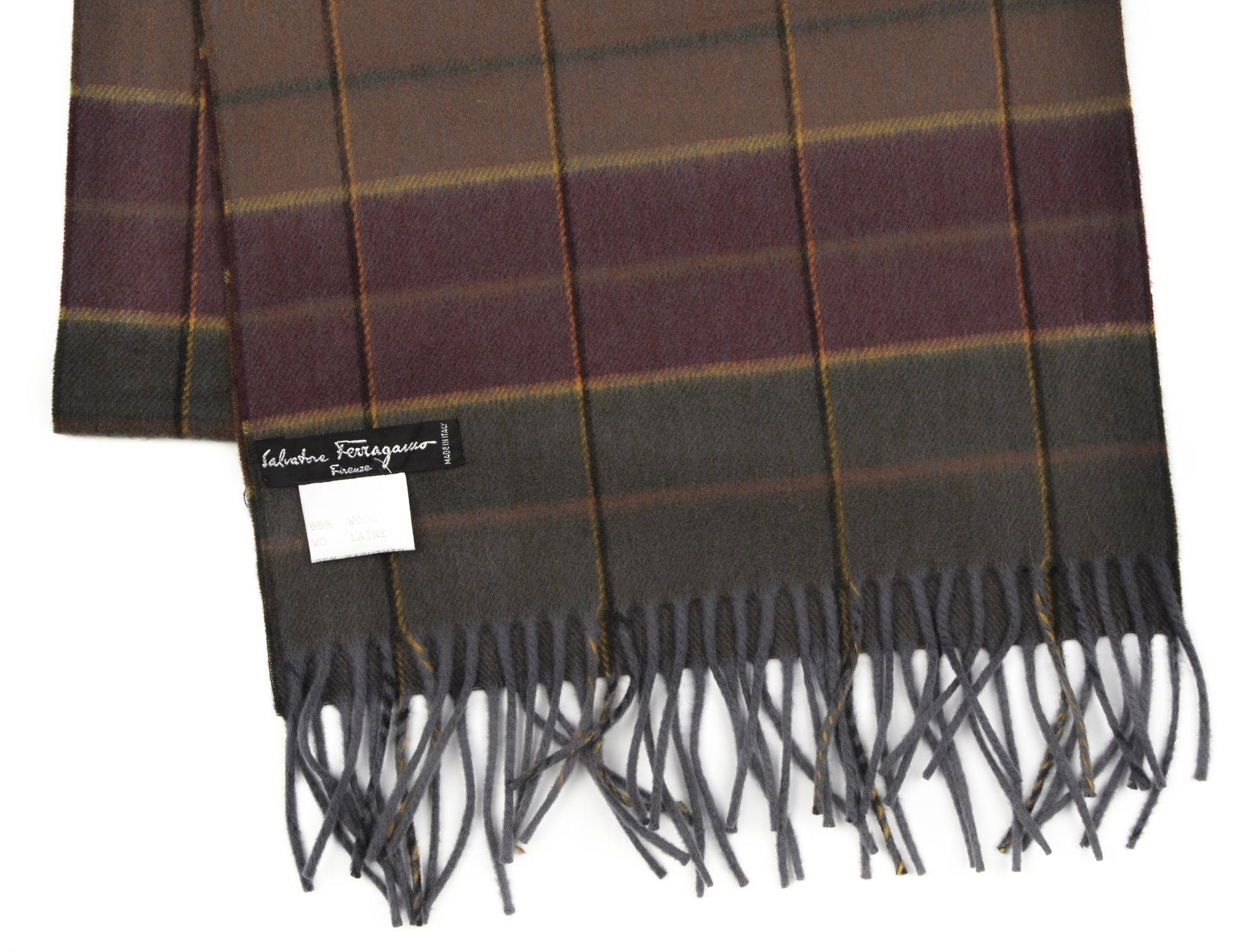 Karierter Schal aus Wolle und Kaschmir von Salvatore Ferragamo