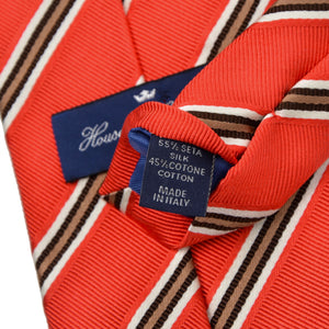 Sommer-Krawatte aus Baumwolle und Seide von House of Gentlemen - Rot-Orange