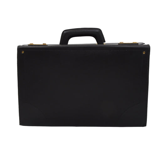 Classic Leather Attache Case - Black